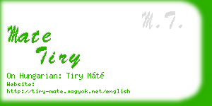 mate tiry business card